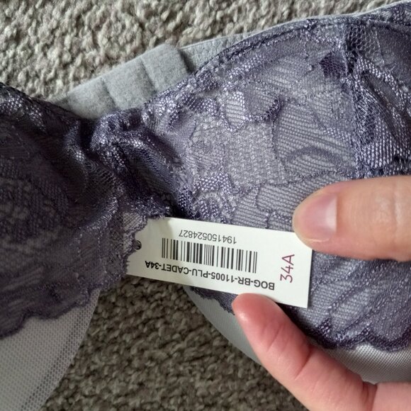 NWT Adore Me Cyla Push Up Set size 34A S purple lace/mesh - Picture 8 of 10
